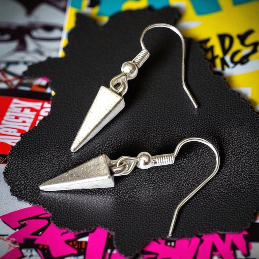 5 For $25💫Silver Punk Spike Cone Dangles Earrings